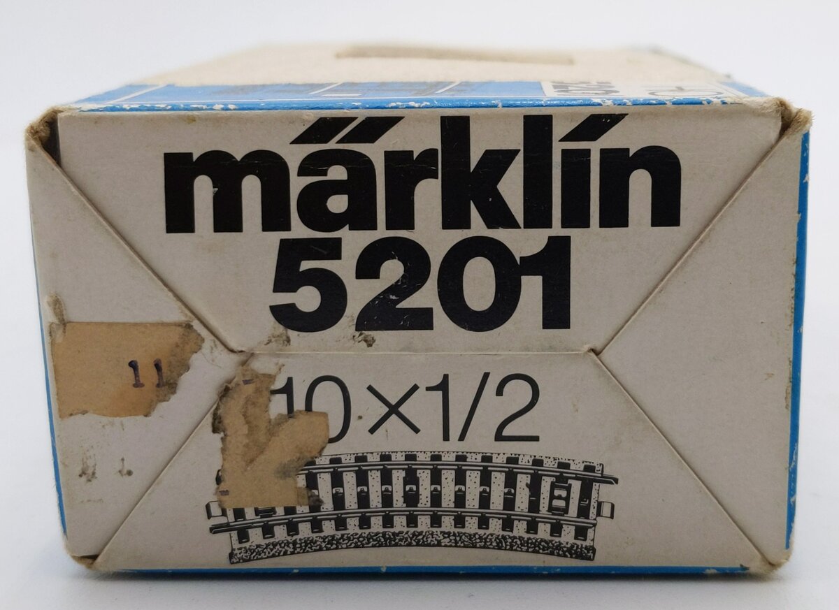 Marklin 5201 HO Scale Curved Track Sections (Box of 10) VG/Box