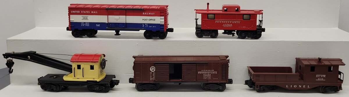 Lionel O Gauge Vintage Freight Cars #3428,2560,61100,477618,6119 [5] VG