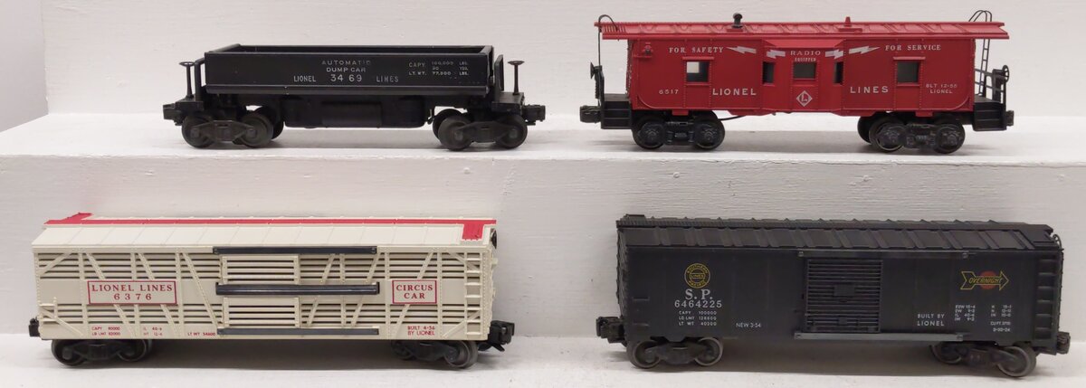 Lionel O Gauge Vintage Freight Cars #6517,6464-225,3469,6376 [4] VG
