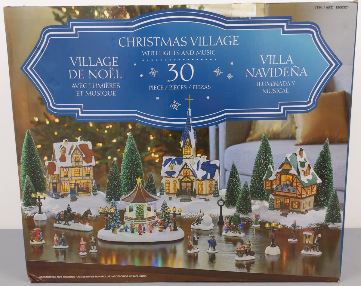 Costco 1900321 30 Piece Christmas Village w/Lighting & Music LN/Box