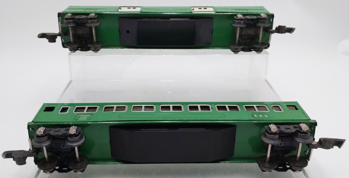 American Flyer O Gauge Vintage AFL Tinplate Passenger Cars #494,495 [2] VG