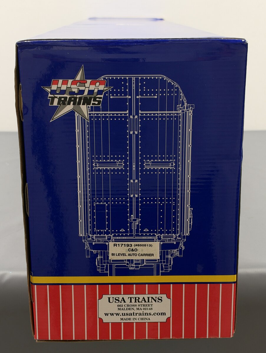 USA Trains R17193 G Chesapeake and Ohio Bi Level Auto Carriers  EX/Box