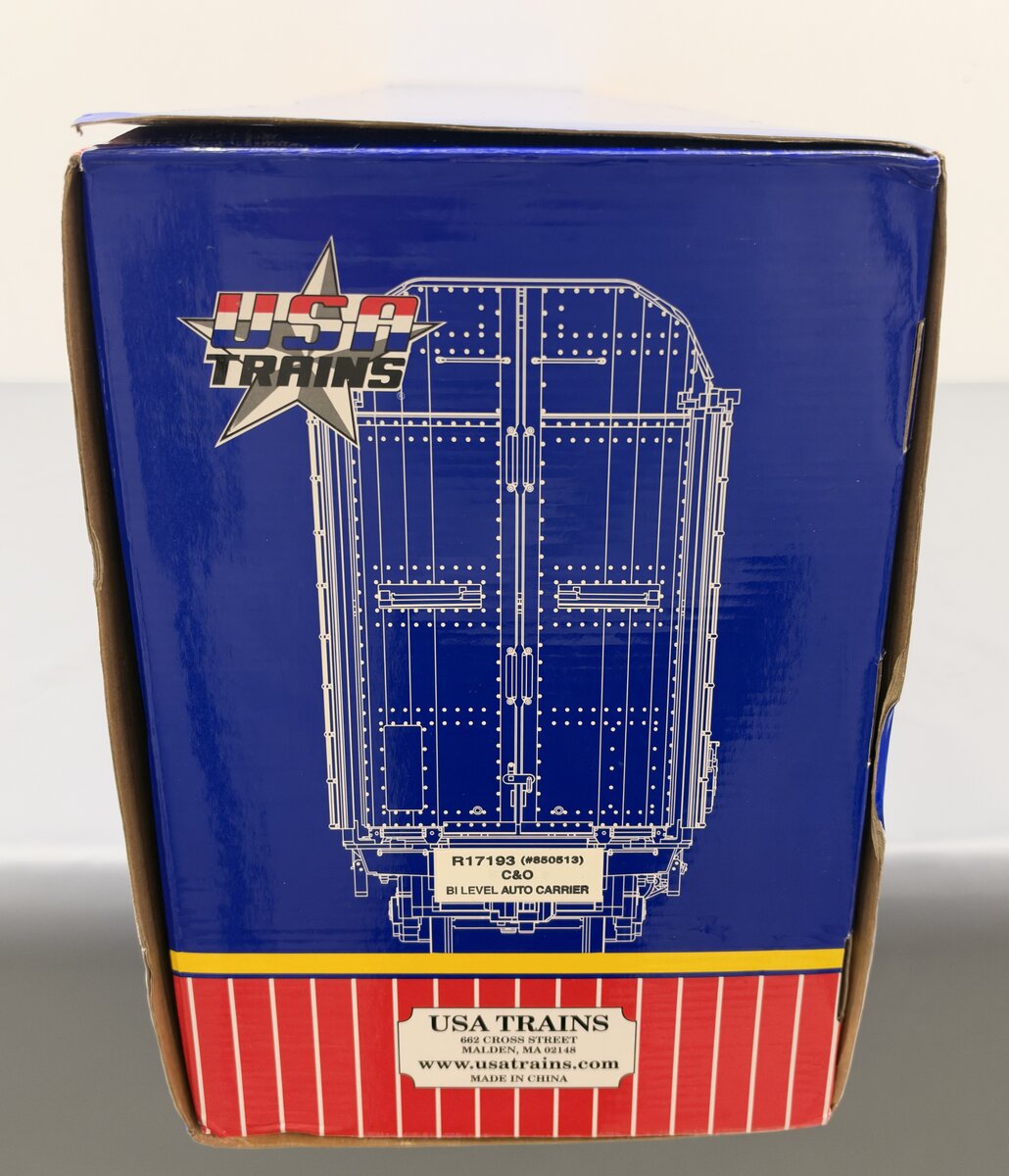 USA Trains R17193 G Chesapeake and Ohio Bi Level Auto Carriers  EX/Box