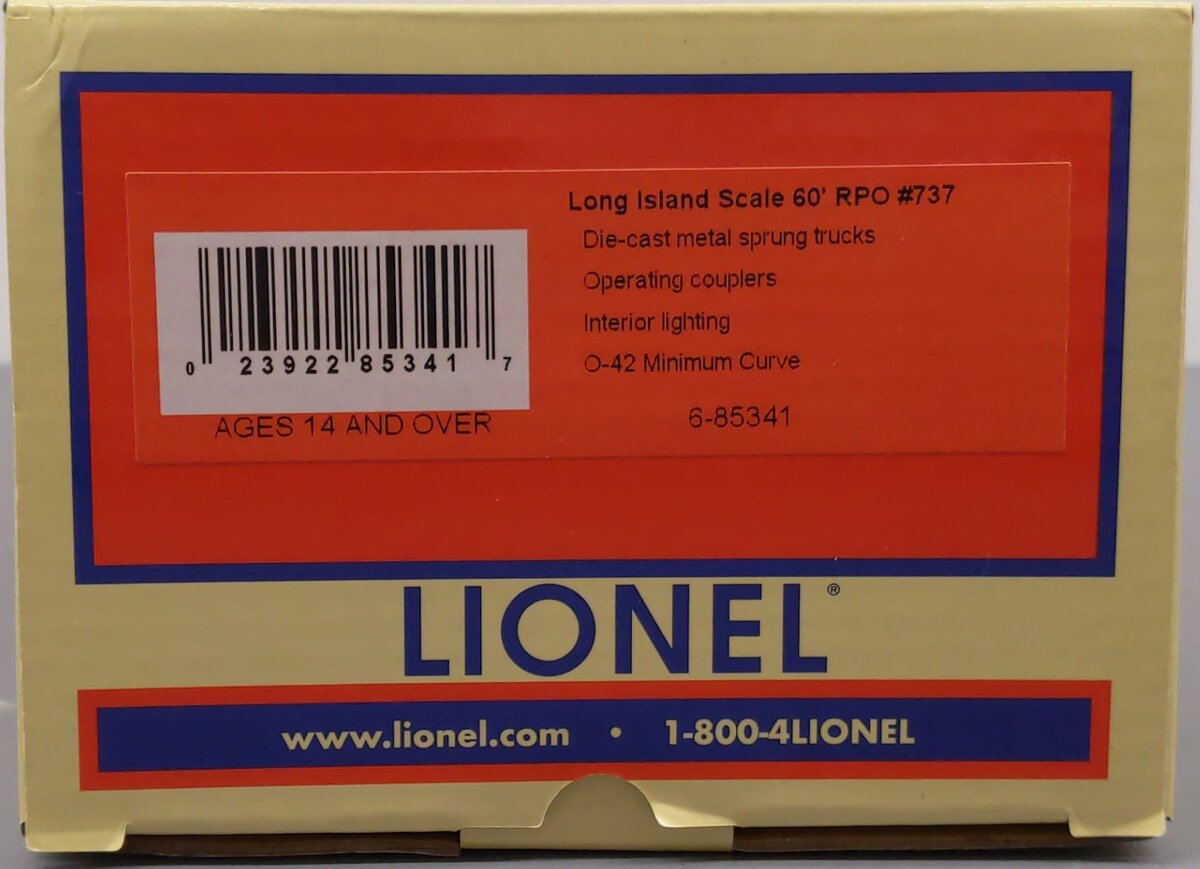 Lionel 6-85341 O Long Island Scale RPO #737 LN/Box