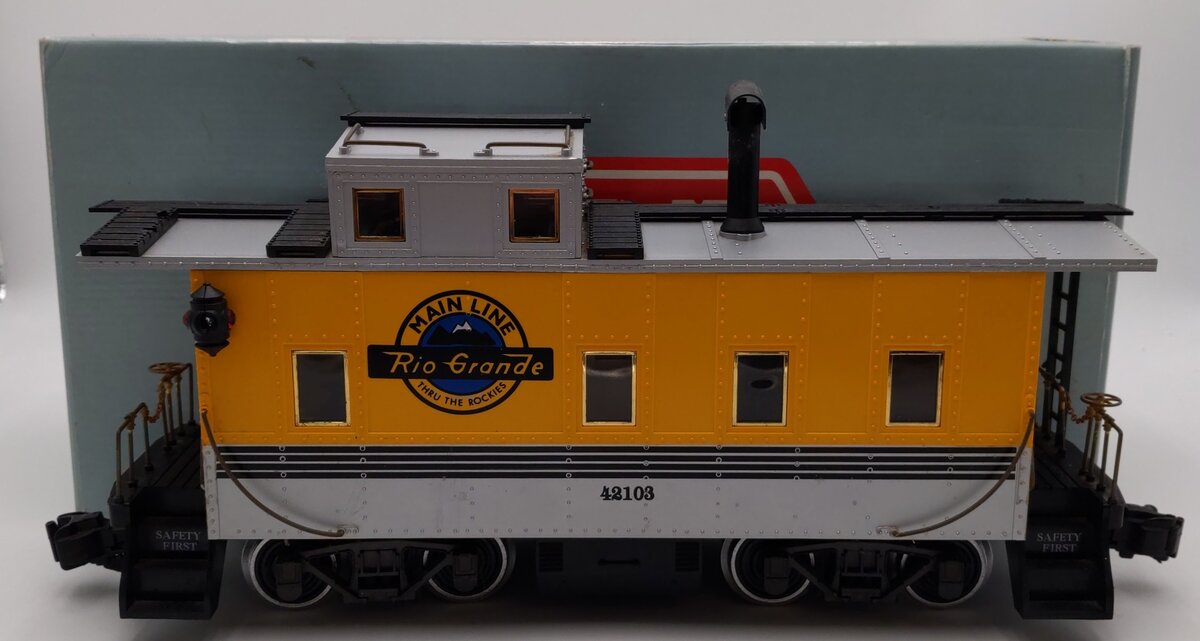 REA REA-42103 G Scale Denver & Rio Grande Western Caboose (Metal Wheels) LN/Box