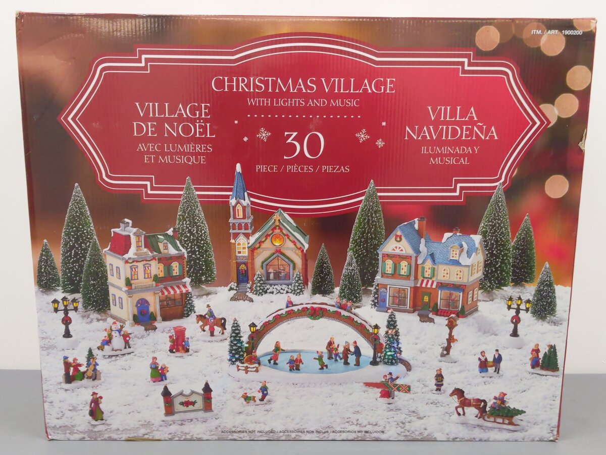 Costco 1900200 30 Piece Christmas Village w/Lighting & Music LN/Box