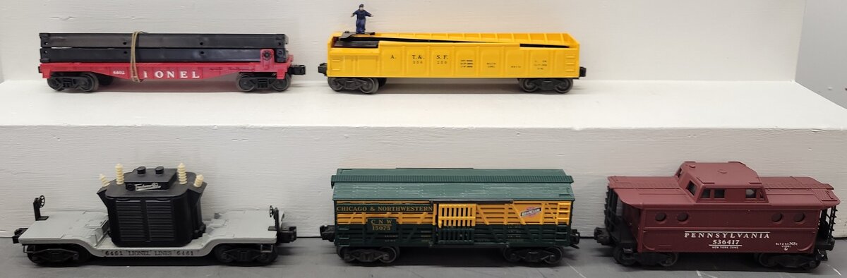 Lionel O Gauge Vintage Freight Cars #356250,15075,536417,6461,6802 [5] VG