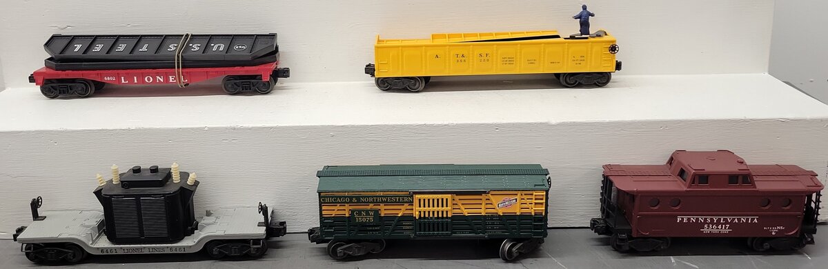 Lionel O Gauge Vintage Freight Cars #356250,15075,536417,6461,6802 [5] VG