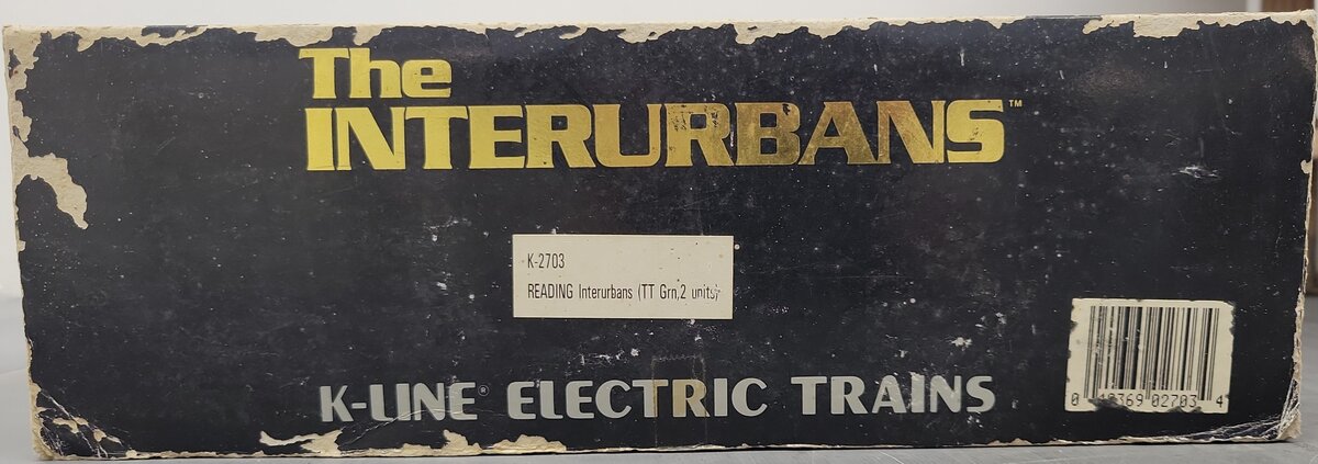 K-Line K2703 O Reading 18" Heavyweight Interurban Cars (Set of 2) - 3 Rail EX/Box