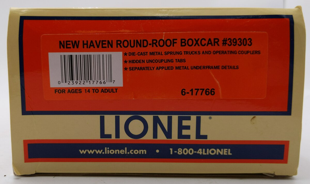 Lionel 6-17766 O Gauge New Haven Boxcar Round Roof #39303 EX/Box