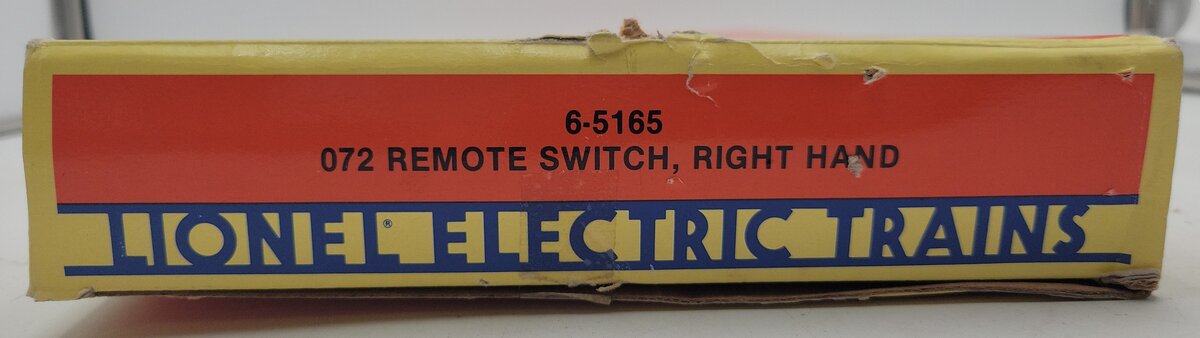 Lionel 6-5165 O72 Right Hand Remote Switch Turnout EX/Box
