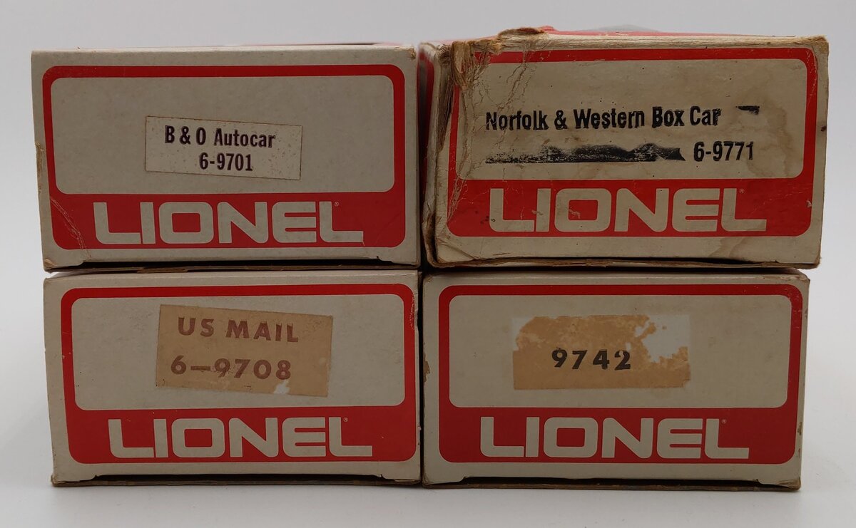 Lionel O Gauge Boxcars: 6-9701, 6-9708, 6-9742, 6-9771 [4] VG/Box