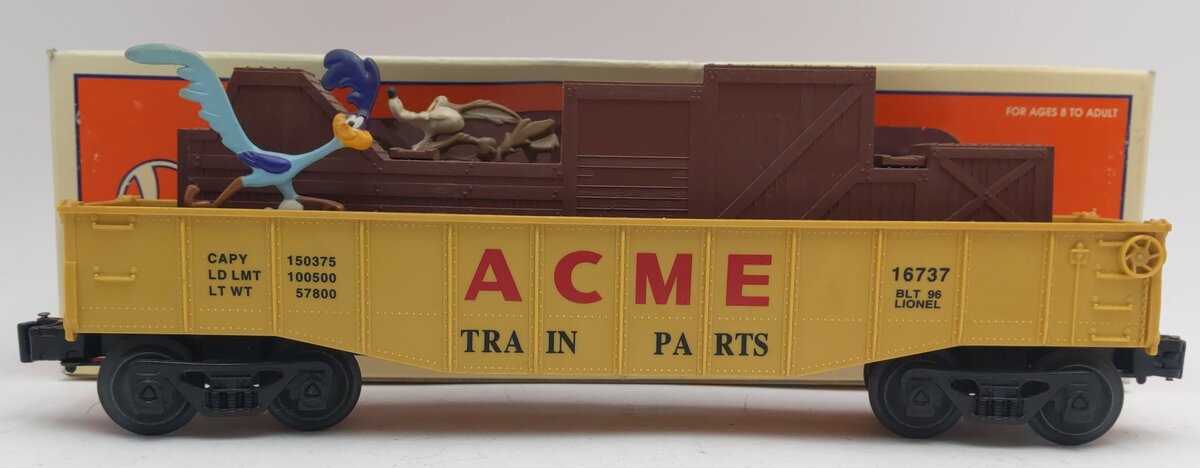 Lionel 6-16737 O WB Wile E. Coyote & Road Runner Acme Animated Gondola EX/Box