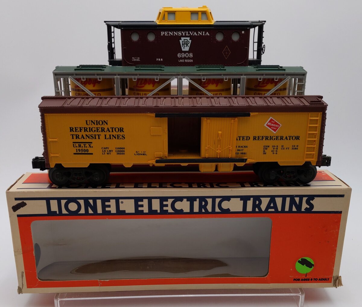 Lionel O Gauge Freight Cars: 6-6908, 6-9132, 6-19500 [3] VG/Box