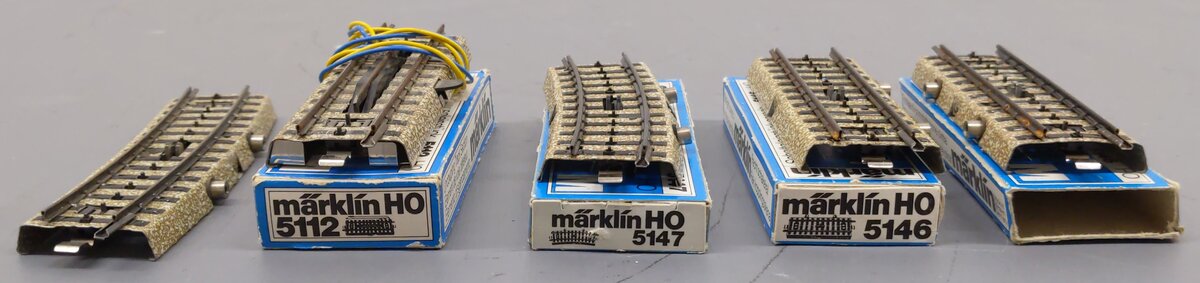 Marklin HO Scale M Track Assorted Control Track Sections [5] VG/Box