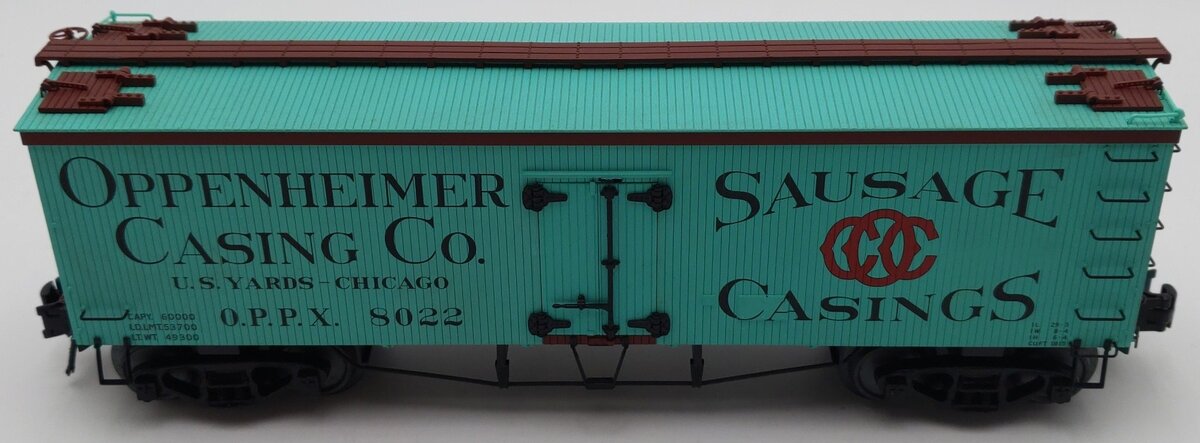 Atlas 8015-4 O Oppenheimer 36' Woodside Reefer Car #8022 (3-Rail) EX