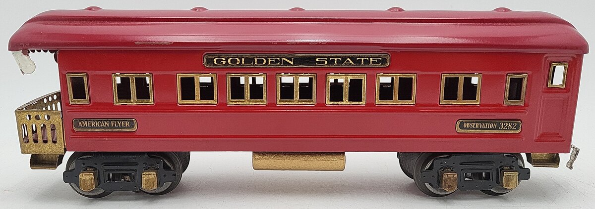 American Flyer 3282 Vintage O AFL Golden State Illuminated Observation Car