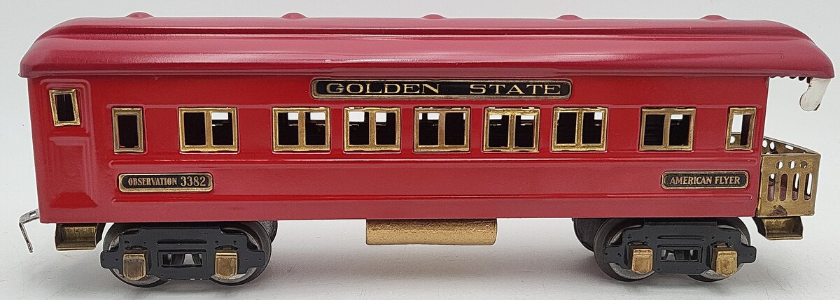 American Flyer 3282 Vintage O AFL Golden State Illuminated Observation Car
