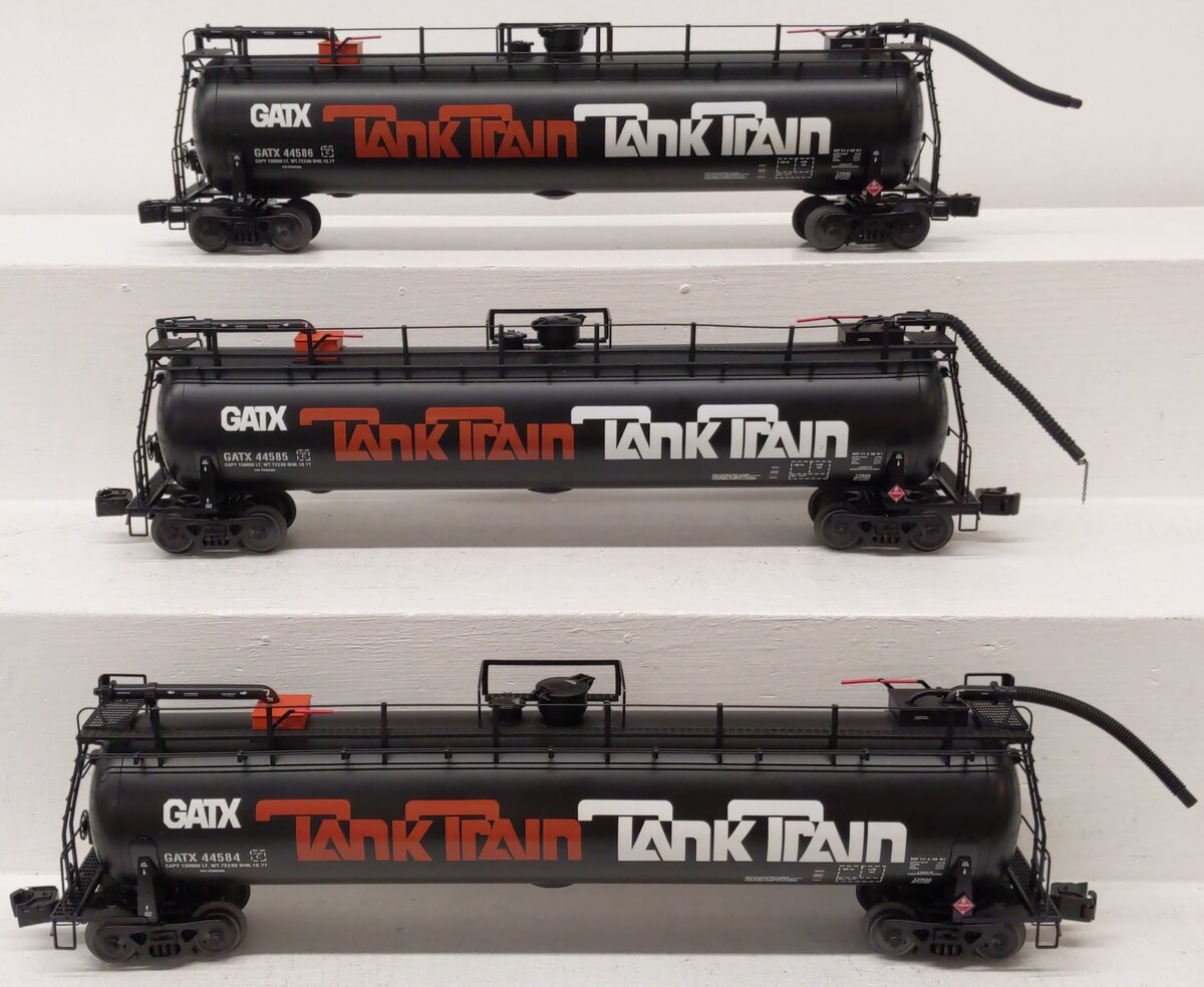 Lionel 6-17933 O Gauge GATX Tank Train Intermediate (Set of 3) LN