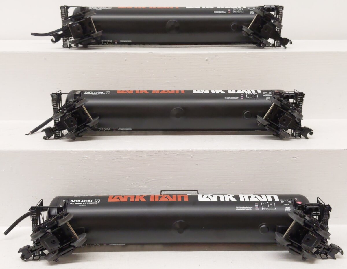 Lionel 6-17933 O Gauge GATX Tank Train Intermediate (Set of 3) LN