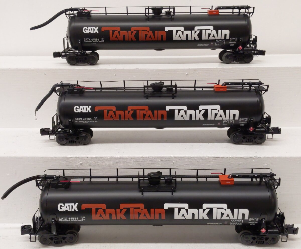 Lionel 6-17933 O Gauge GATX Tank Train Intermediate (Set of 3) LN