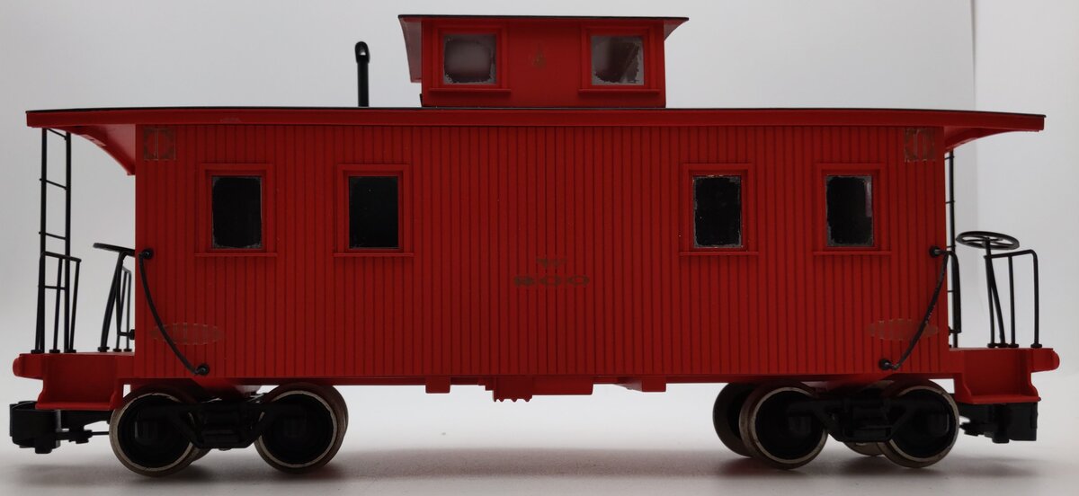 Bachmann 93801 G Scale 8-Wheel Center Cupola Wood Red Caboose - CUSTOM DECALS/Box