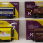 K-Line S Gauge Assorted Freight Cars: #24033, #511002, #24080, #511031 [4] LN/Box