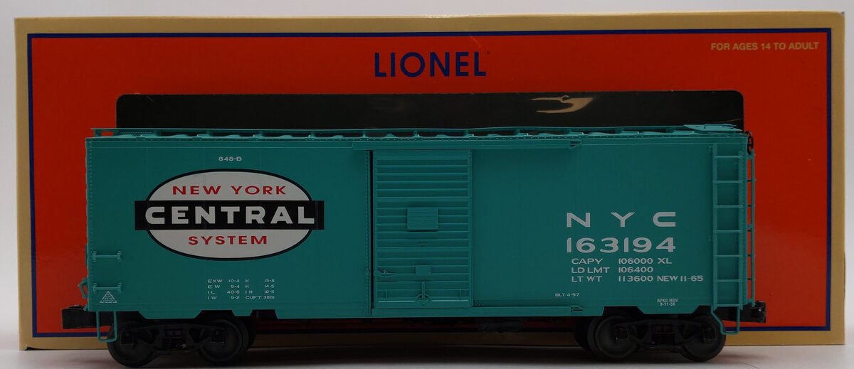 Lionel 2026170 O New York Central "Flat Spot" FreightSounds Boxcar #163194 LN/Box