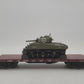 MTH 20-90549G O Gauge Pennsylvania 50-Ton Wood Flat Car w/ 1 Sherman Tank EX