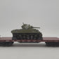 MTH 20-90549G O Gauge Pennsylvania 50-Ton Wood Flat Car w/ 1 Sherman Tank EX