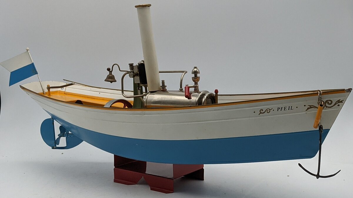 Custom Built Vintage Metal Live Steam Action Boat VG