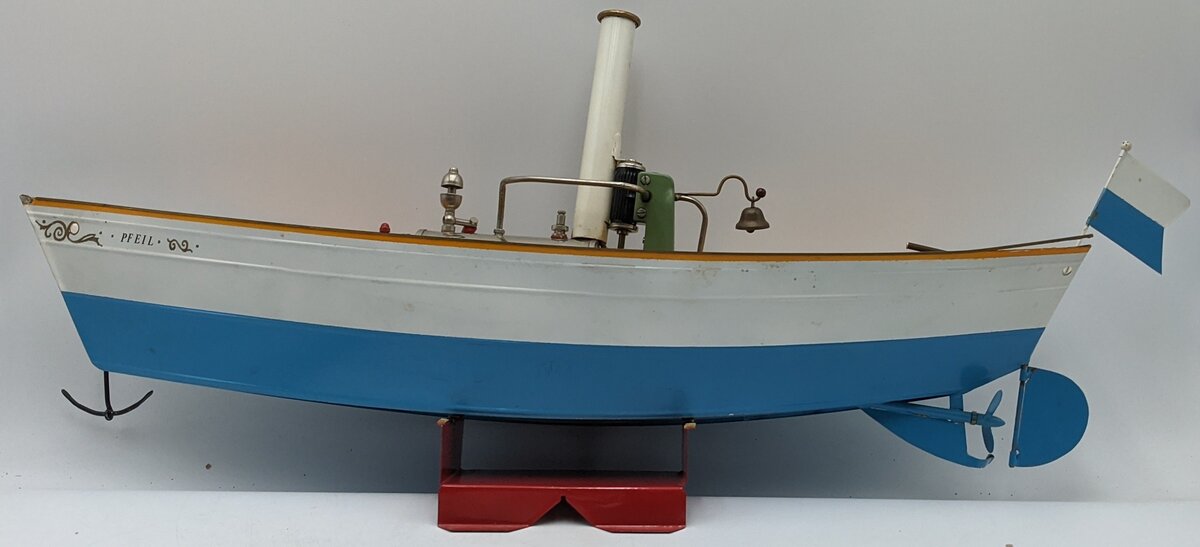 Custom Built Vintage Metal Live Steam Action Boat VG