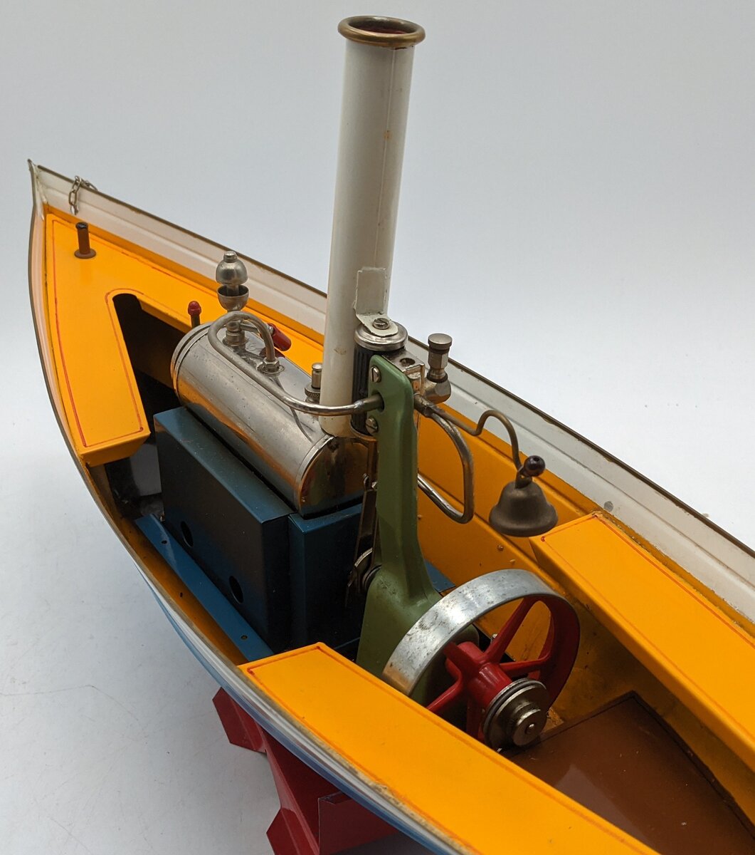 Custom Built Vintage Metal Live Steam Action Boat VG