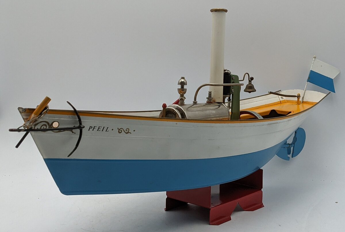 Custom Built Vintage Metal Live Steam Action Boat VG
