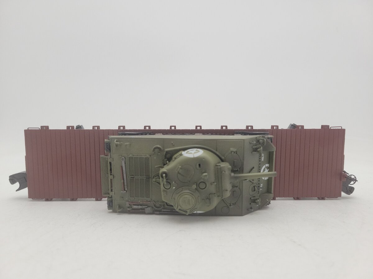 MTH O Gauge New York Central Flat Car w/ Army Tank #481565 EX