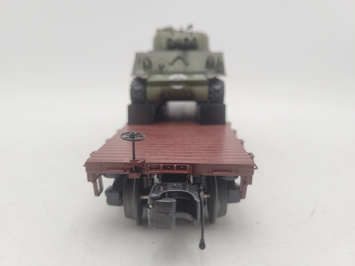 MTH O Gauge New York Central Flat Car w/ Army Tank #481565 EX