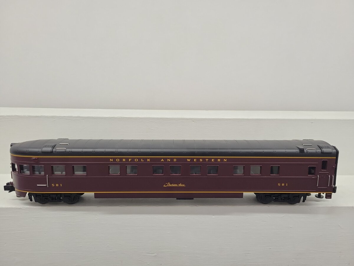 MTH 20-6514 O Gauge Norfolk & Western 70' Streamlined Observation Car #581 EX