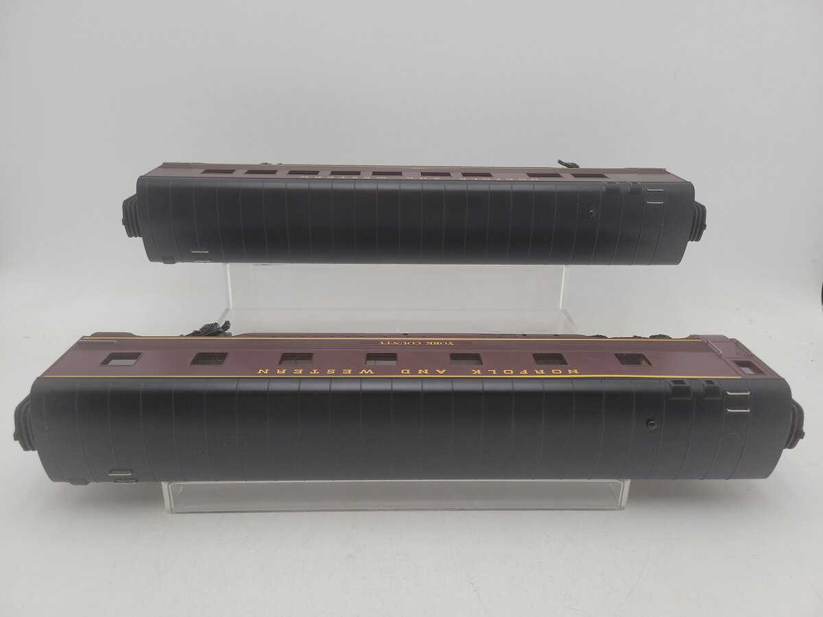 MTH 30-67062 Norfolk & Western 60' Streamlined ABS 2-Car Sleeper/Diner Set EX