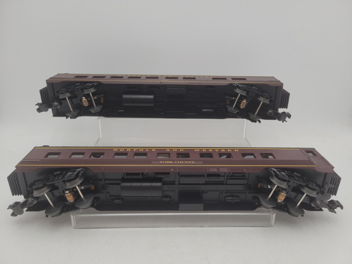 MTH 30-67062 Norfolk & Western 60' Streamlined ABS 2-Car Sleeper/Diner Set EX