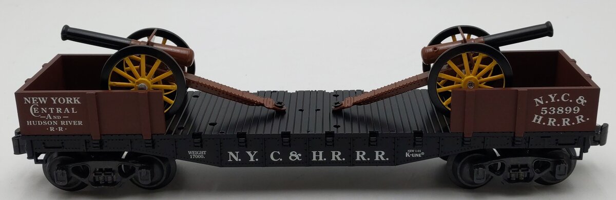 K-Line K661-1752 O Gauge NYC&HRR Flatcar w/Cannons LN/Box