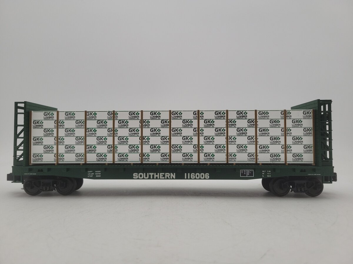 MTH 20-98176 O Gauge Southern Bulkhead Flatcar #116006 EX
