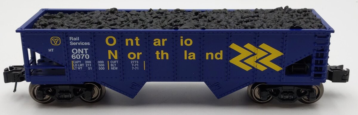 K-Line 6-21637 "O" Ontario Northland Open-Top Ribbed Hopper w/Coal Load #6070 LN/Box
