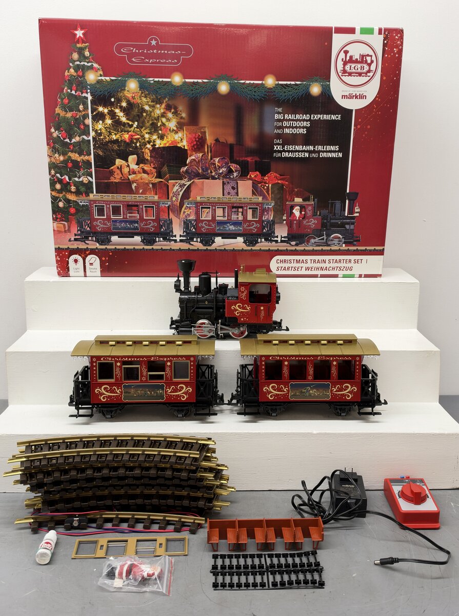 LGB 72308 Christmas Train G Scale Steam Freight Starter Set EX/Box