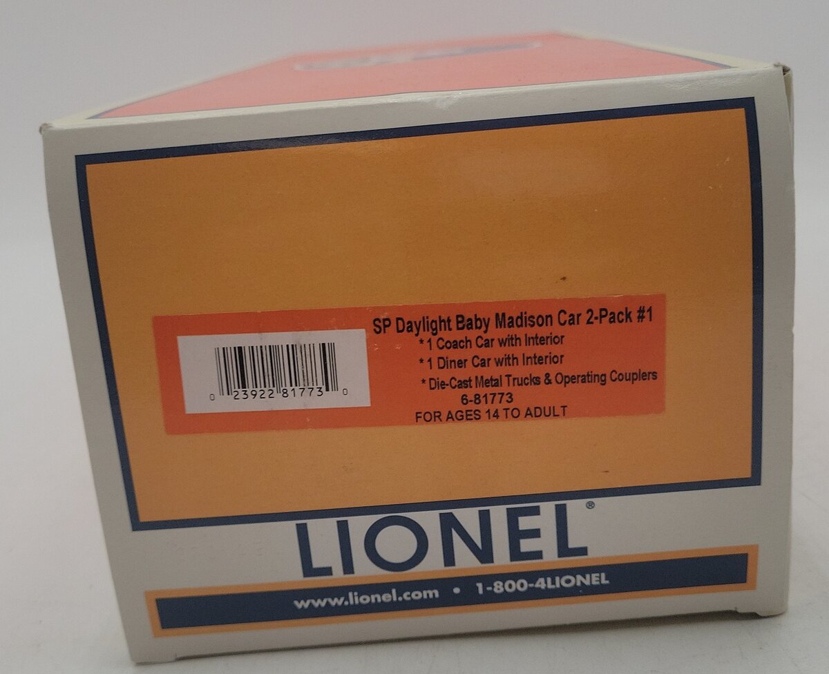 Lionel 6-81773 SP Daylight Madison Coach & Diner Car 2 Pack EX/Box