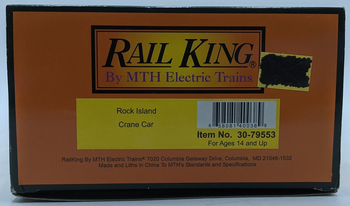 MTH 30-79553 O Rock Island American Crane NIB