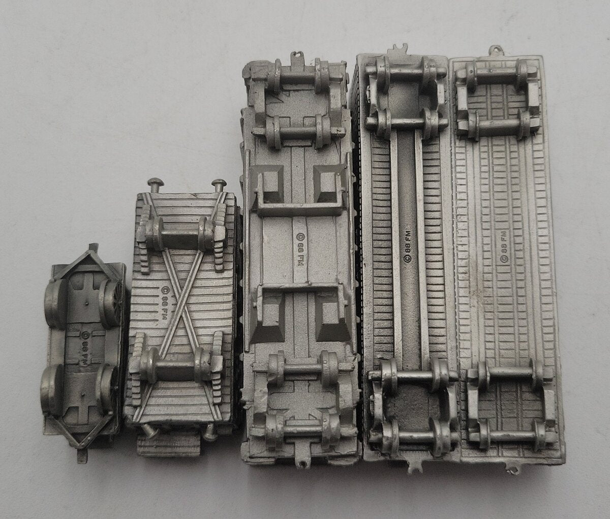 Franklin Mint Assorted Pewter Freight Cars [5] EX