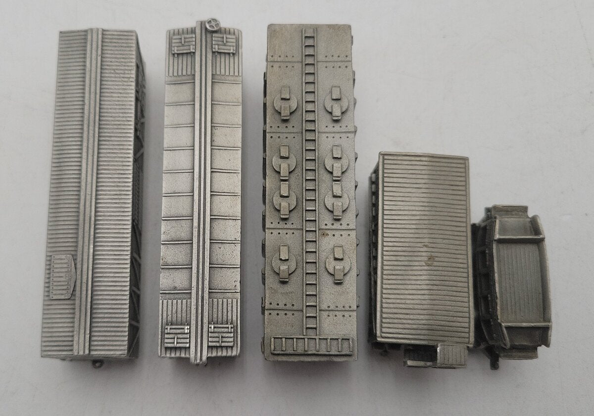 Franklin Mint Assorted Pewter Freight Cars [5] EX