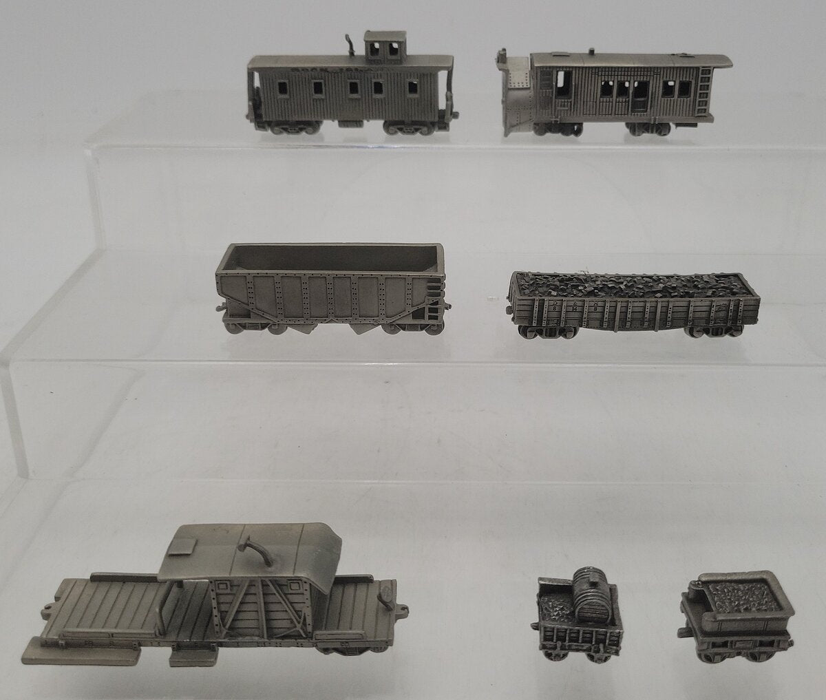 Franklin Mint Assorted Pewter Freight Cars [7] EX