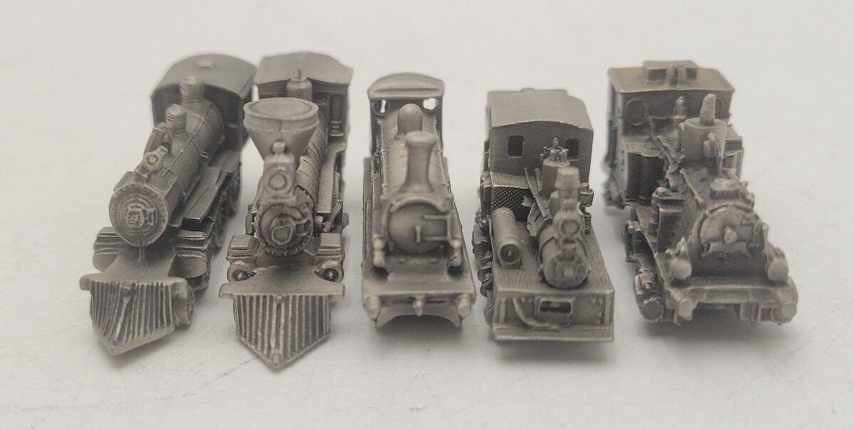 Franklin Mint Assorted Pewter Steam Locomotives [5] EX