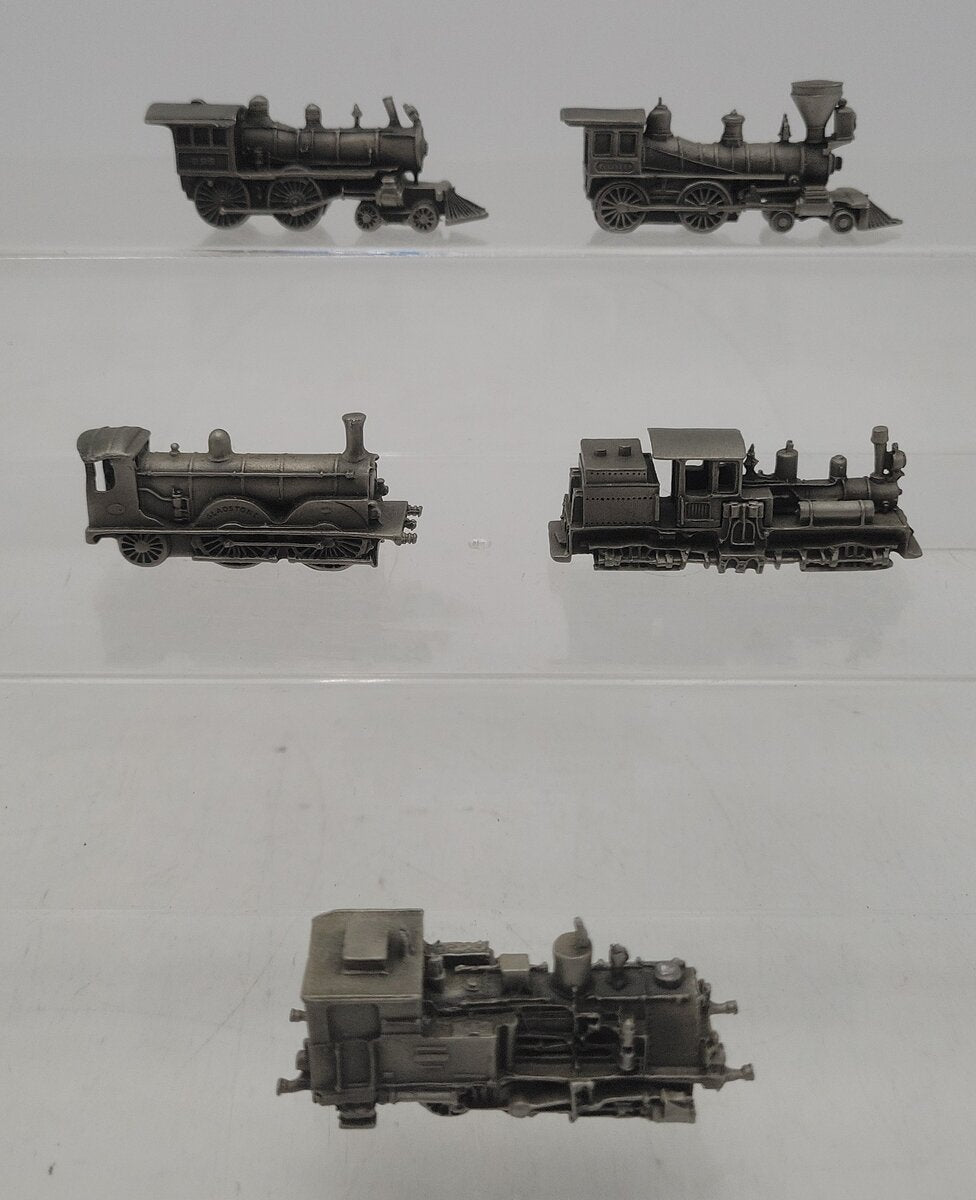 Franklin Mint Assorted Pewter Steam Locomotives [5] EX